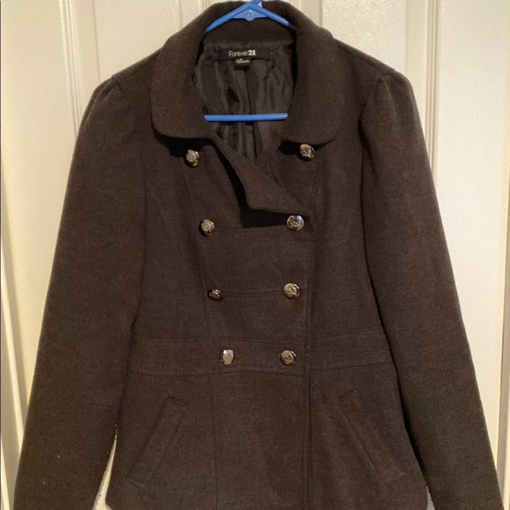 Womens Charcoal Peacoat Forever 21-Large